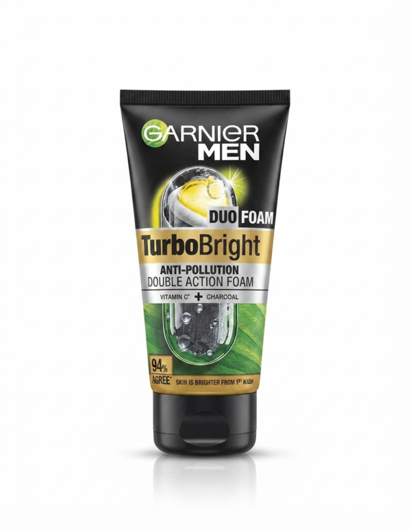 Garnier Men TurboBright Anti-Pollution Double Action Foam | 50 gm