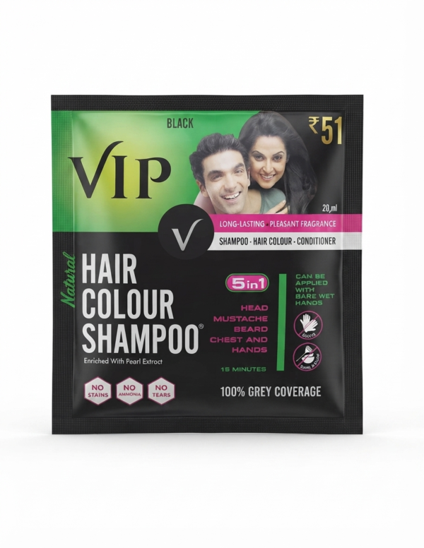 VIP Natural Hair Colour Shampoo (Black)