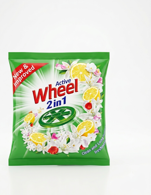 Active Wheel 2 in 1 Detergent Powder (Lemon & Jasmine Freshness)