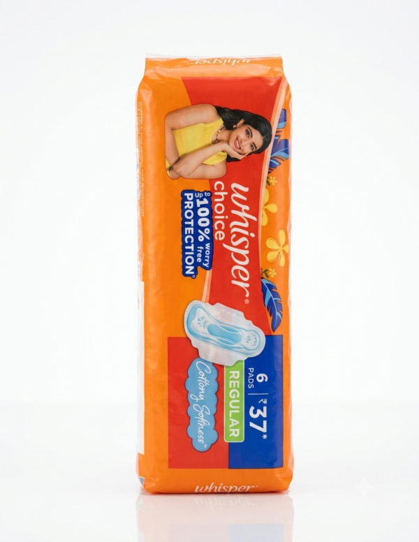 Whisper Choice Regular Cottony Softness Sanitary Pads (6 Pads)