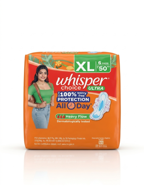 Whisper Choice Ultra XL Sanitary Pads (6 Pads)